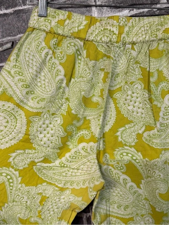 Urban Outfitters Sophie Paisley Printed Pull On Cargo Pant Chartreuse green - Picture 11 of 14
